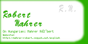 robert mahrer business card